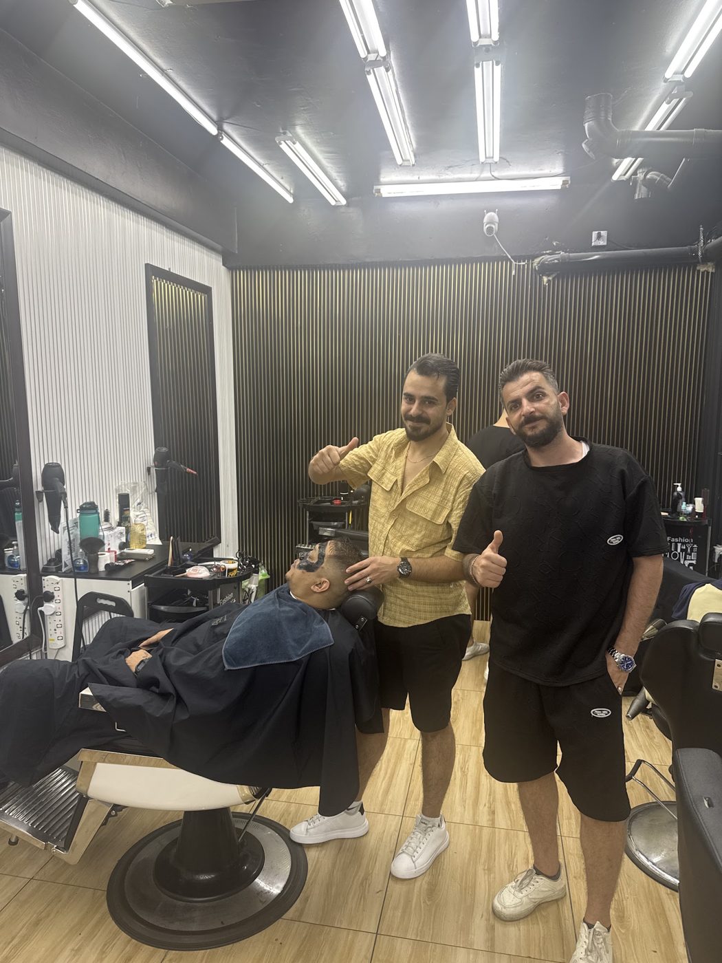 The barbers at work