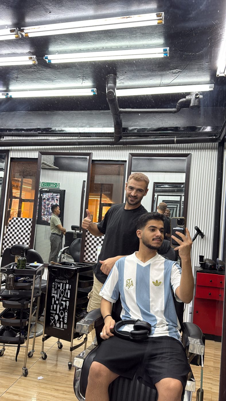 Happy customer in the chair